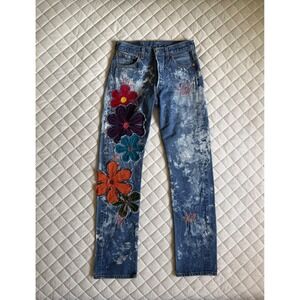 Rare Free People‎ x Rialto Flower Patch Jeans *Reworked Levi's Jeans* Sz 30x36